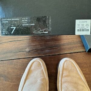J.Crew Calf Suede Minimal Loafer in Luxury Camel Size 7